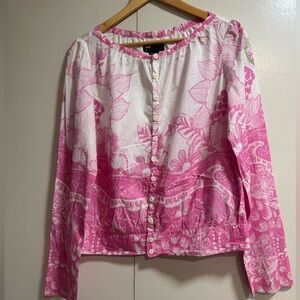 DIESEL  Pink Floral Button-Up Blouse
